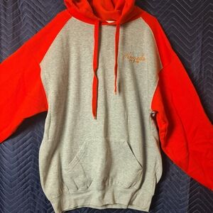Huneds Orange And Gray Hoodie
